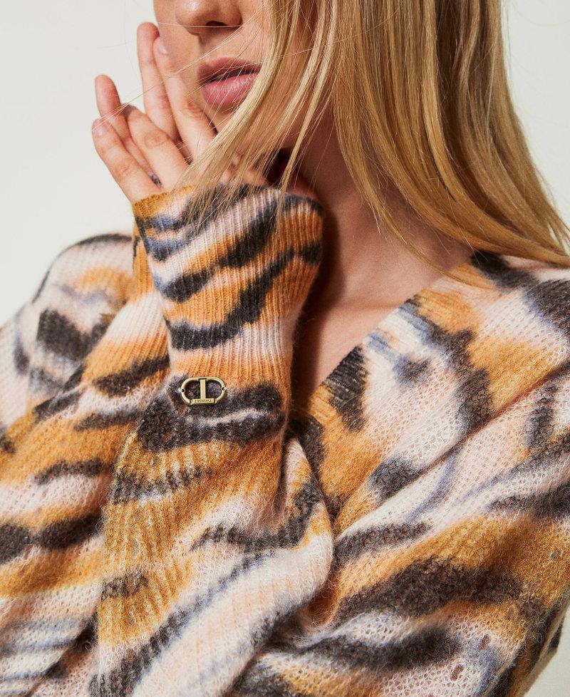 Scee By Twin Set Cardigan Doppio Uso In Lana E Alpaca