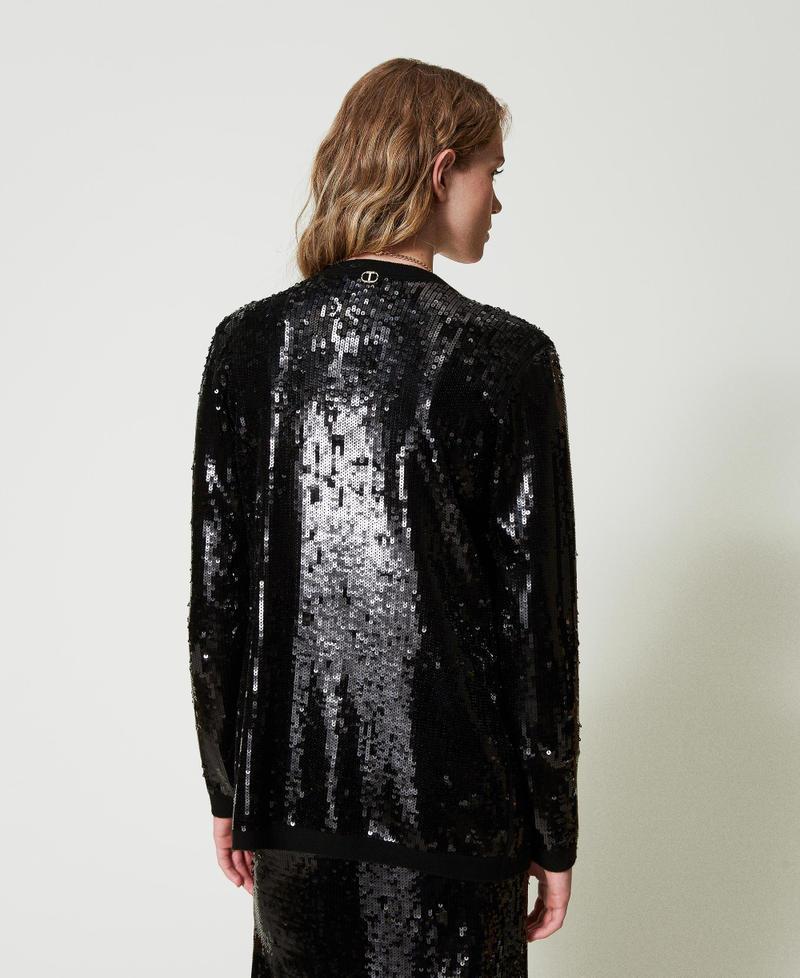 Scee By Twin Set Cardigan Doppiopetto In Full Paillettes