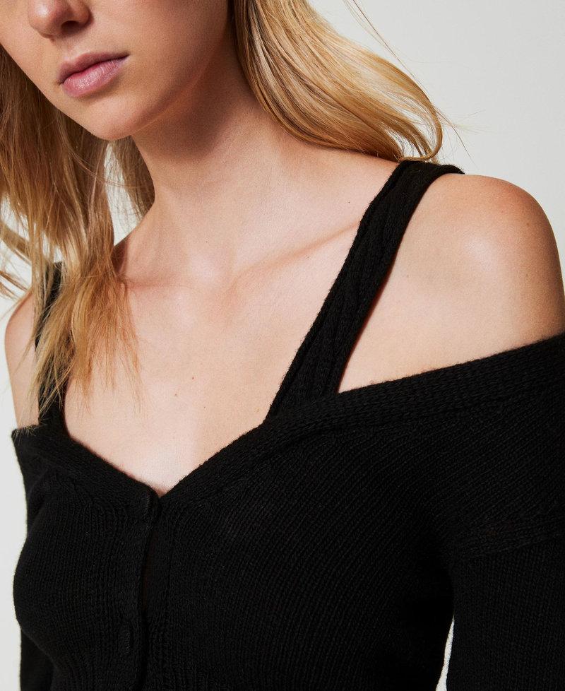 Scee By Twin Set Cardigan In Filato Treeblend Con Trecce