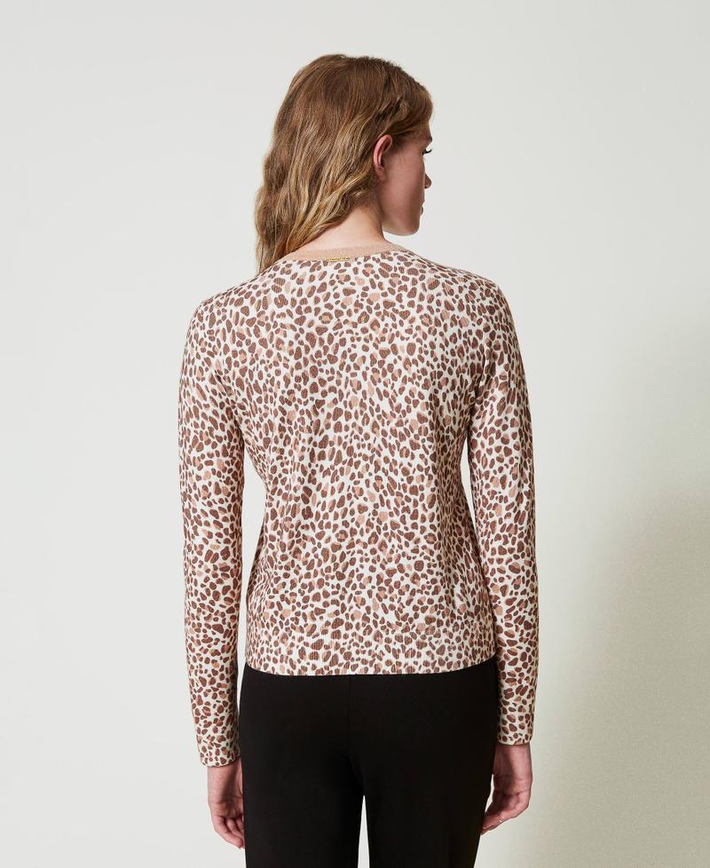 Scee By Twin Set Cardigan In Maglia Con Stampa E Pizzo