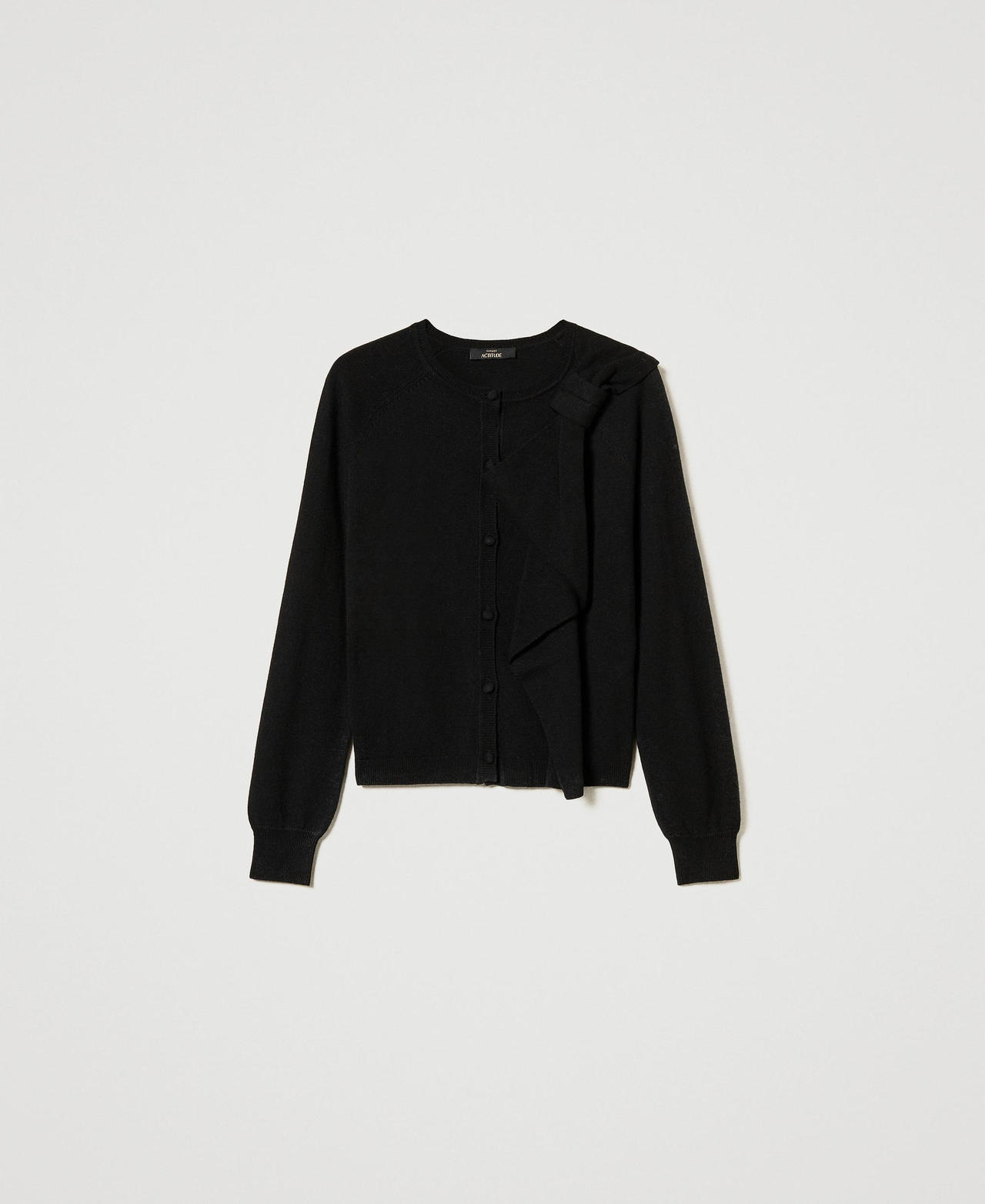 Scee by twin set Cardigan in misto lana con maxi fiocco