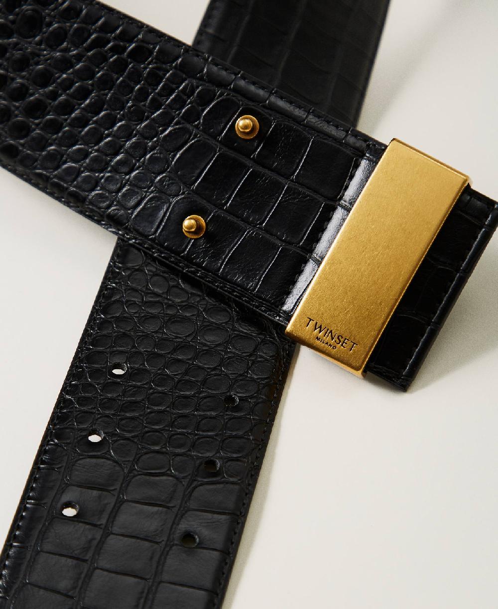 Scee By Twin Set Cintura A Vita Alta Con Stampa Cocco