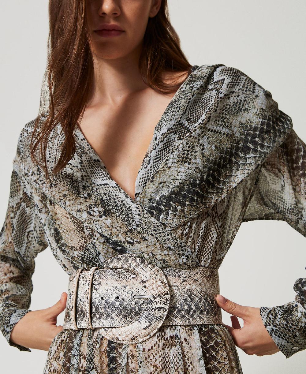 Scee by twin set Cintura a vita alta con stampa snake