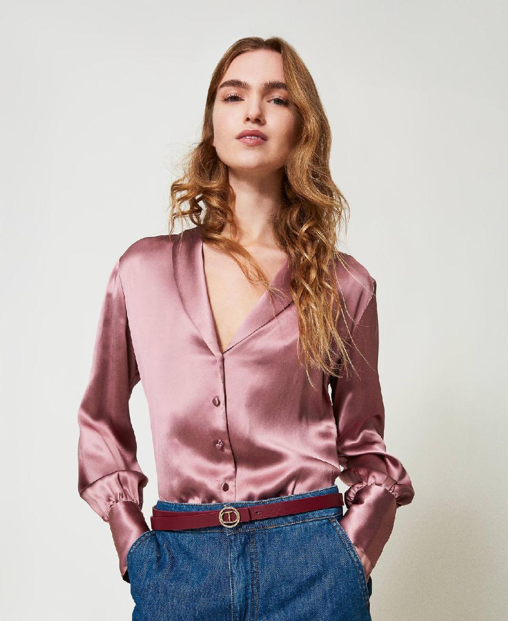 Scee by twin set Cintura con fibbia Oval T e strass