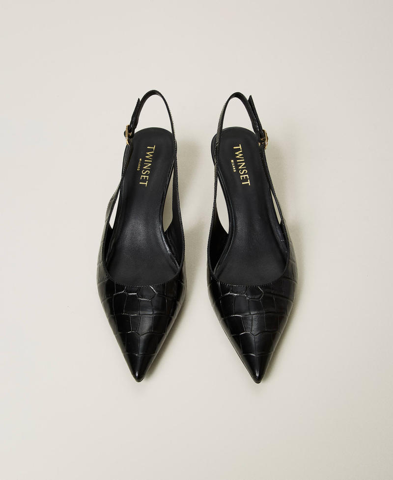 Scee By Twin Set Décolleté Sling Back A Stampa Cocco