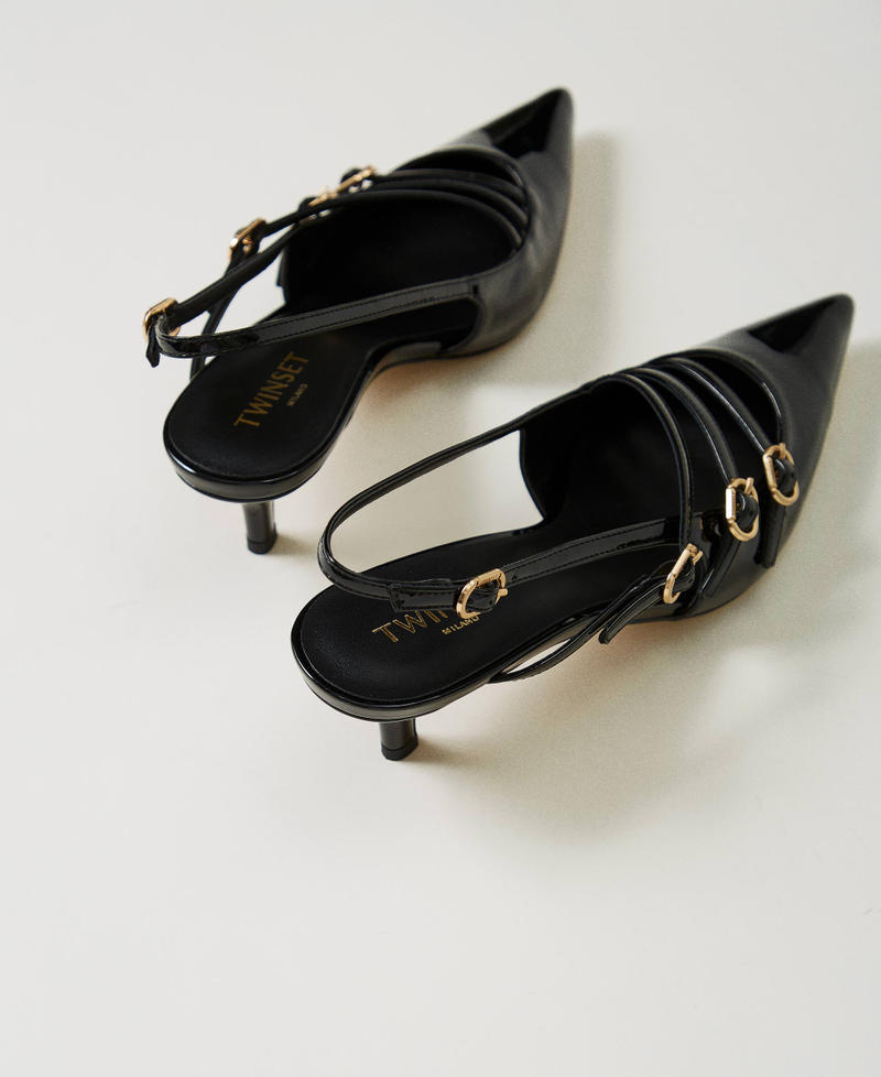 Scee By Twin Set Décolleté Sling Back In Vernice Con Cinturini