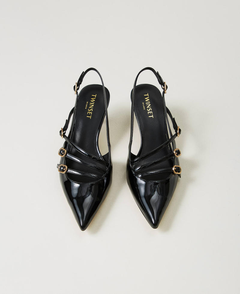 Scee By Twin Set Décolleté Sling Back In Vernice Con Cinturini