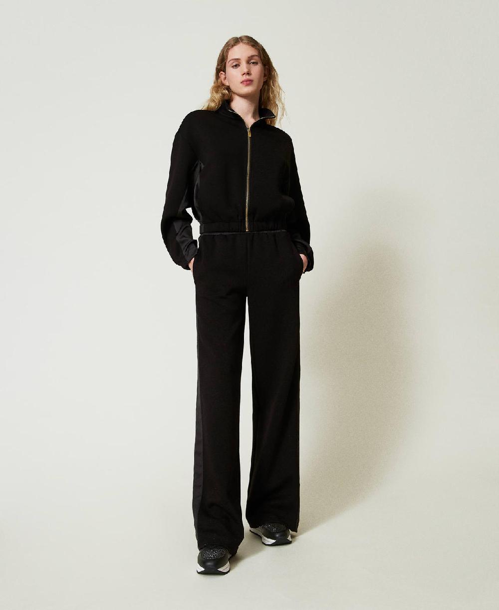 Scee By Twin Set Felpa Con Zip E Pantaloni A Palazzo