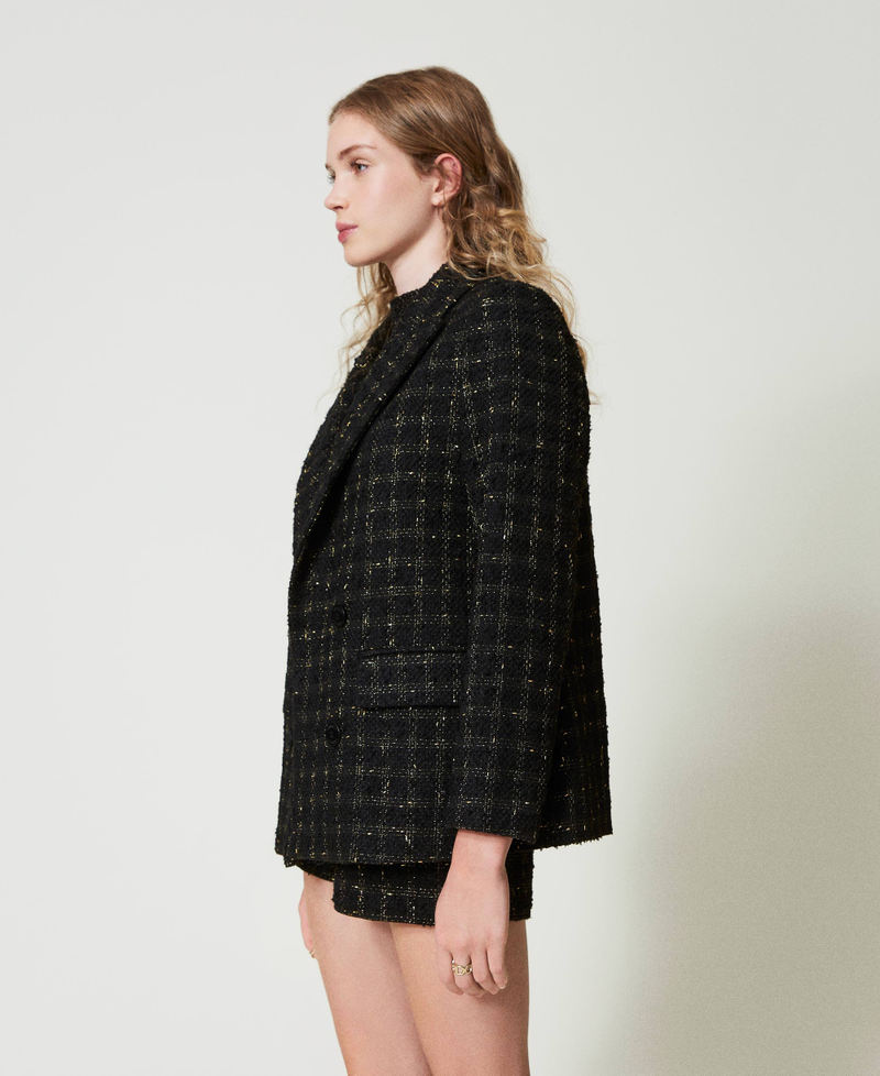 Scee By Twin Set Giacca Blazer Bouclé A Disegno Check
