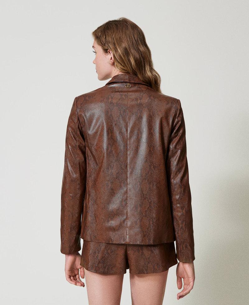 Scee By Twin Set Giacca Blazer Effetto Pelle Lizard