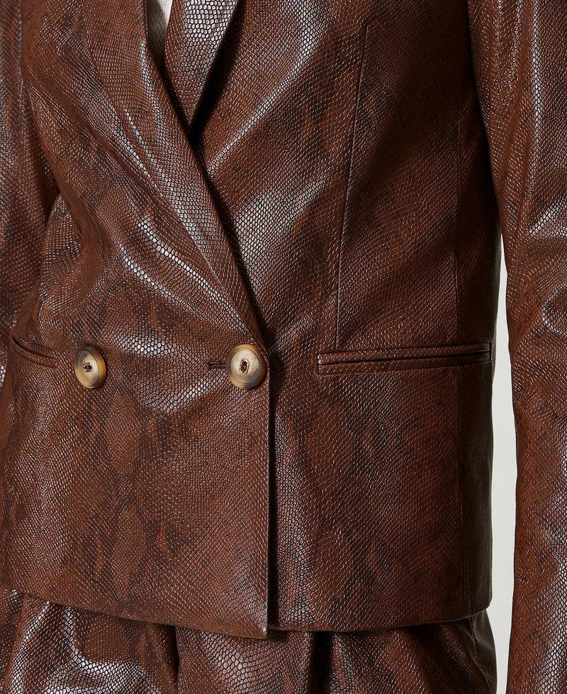 Scee By Twin Set Giacca Blazer Effetto Pelle Lizard