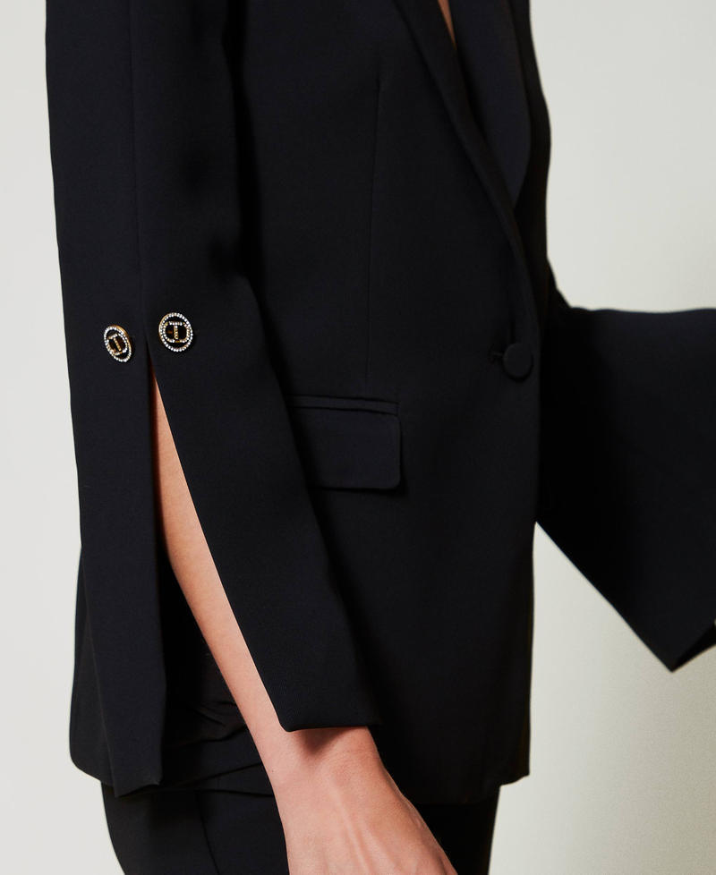 Scee By Twin Set Giacca Blazer In Crêpe Cady Con Gemelli