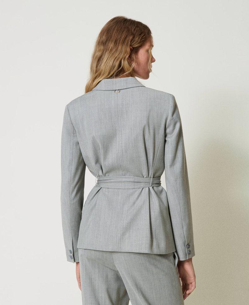 Scee By Twin Set Giacca Blazer In Misto Lana Con Cintura