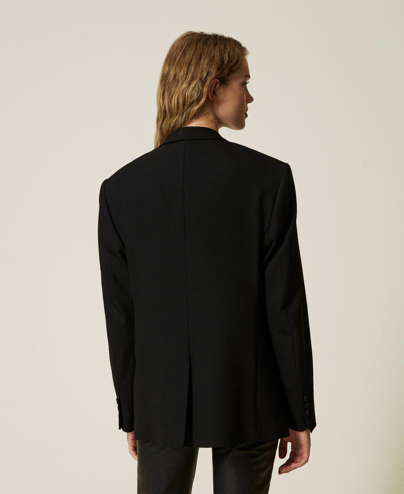 Scee By Twin Set Giacca Blazer Sartoriale In Serge Misto Lana