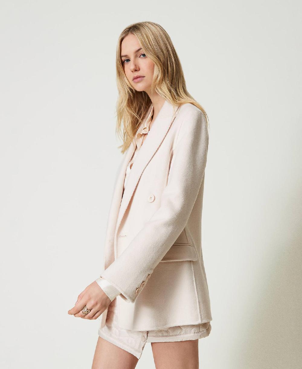 Scee By Twin Set Giacca Doppiopetto In Panno Double Misto Lana