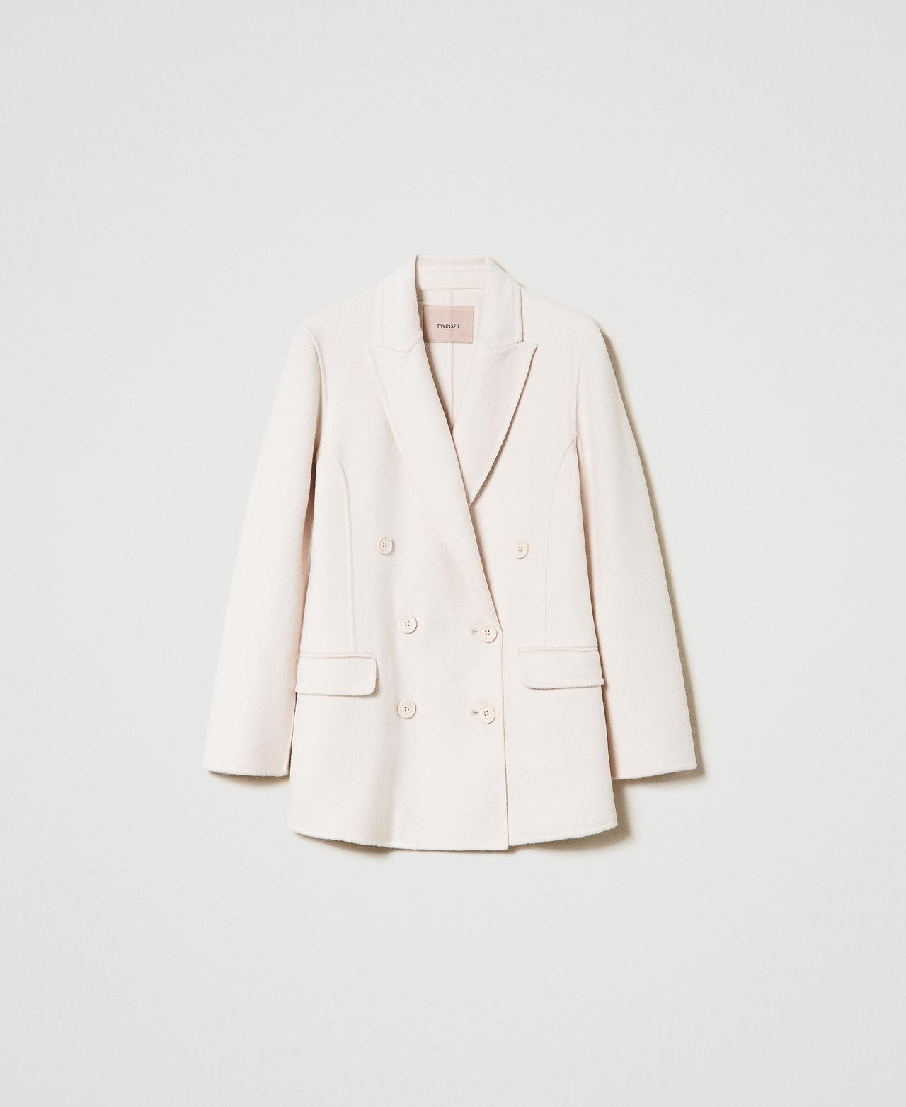 Scee by twin set Giacca doppiopetto in panno double misto lana