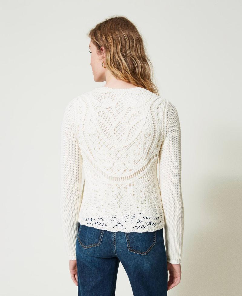 Scee By Twin Set Giacca In Maglia Misto Lana Crochet