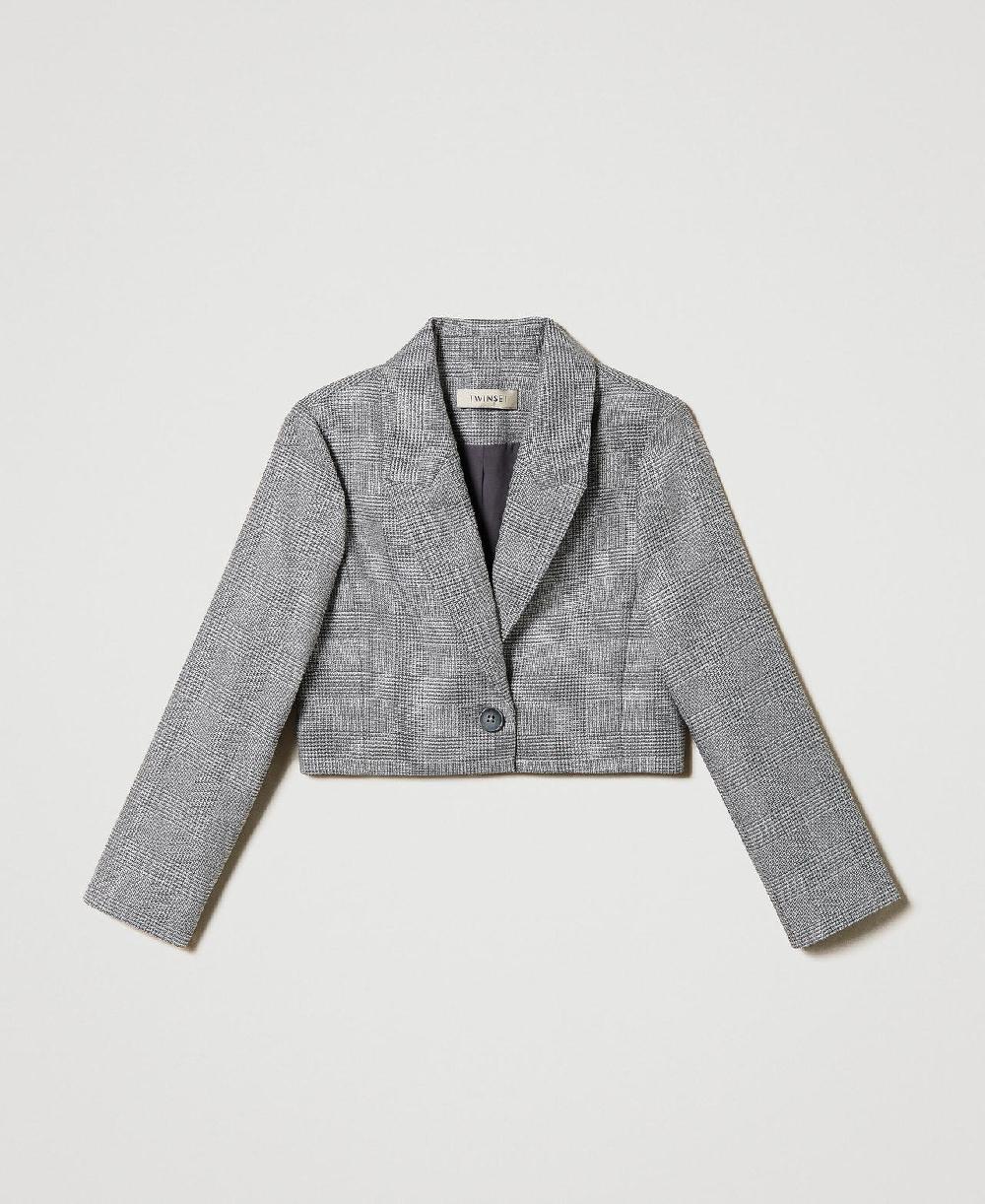 Scee by twin set Giacca spencer in principe di Galles