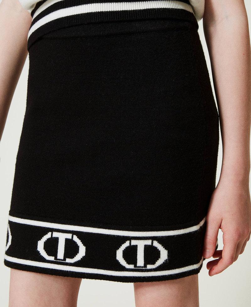 Scee By Twin Set Gonna Corta In Maglia Con Oval T Jacquard