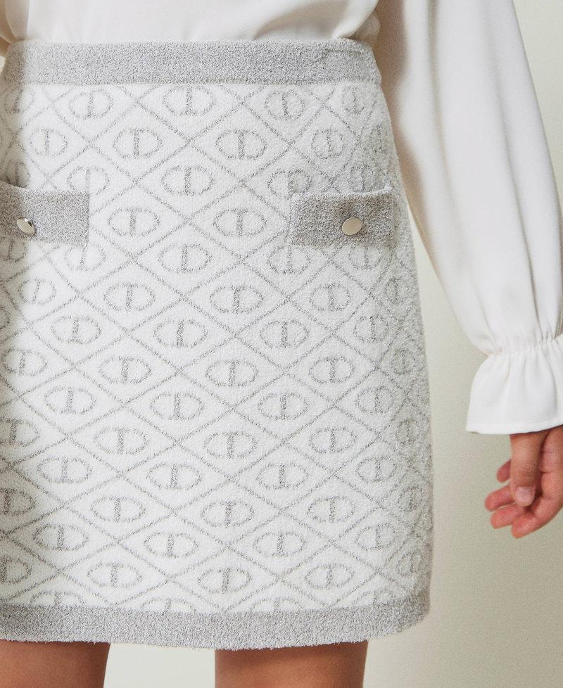 Scee By Twin Set Gonna Corta In Maglia Jacquard Con Oval T