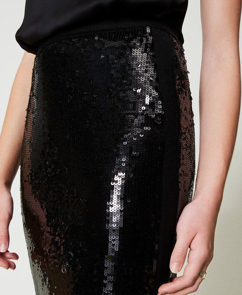 Scee By Twin Set Gonna Longuette In Maglia Full Paillettes