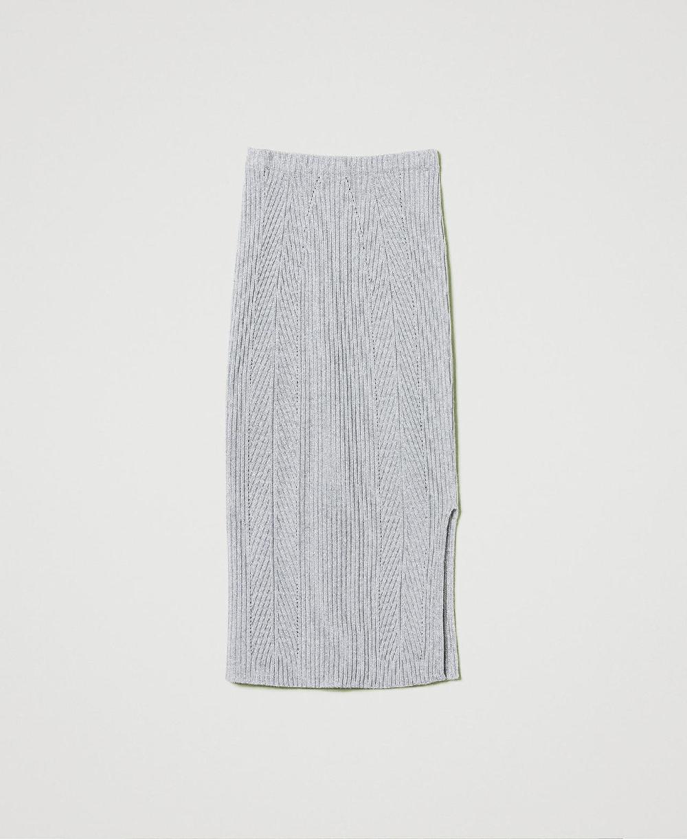 Scee by twin set Gonna longuette in maglia misto lana e lurex