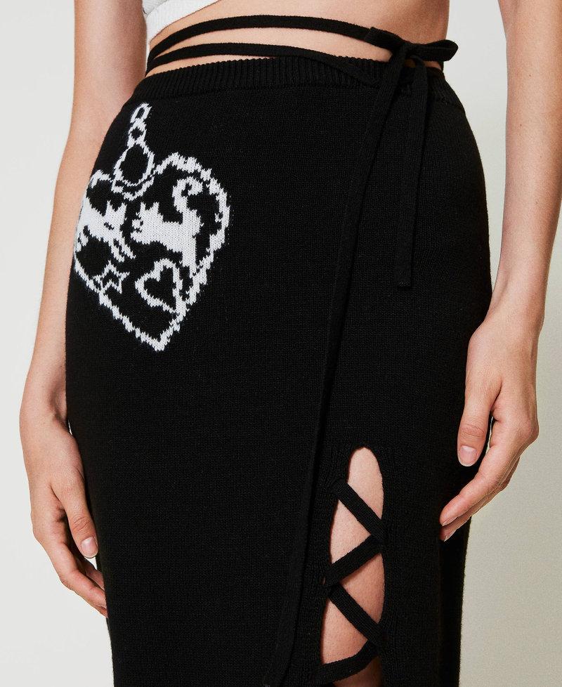 Scee By Twin Set Gonna Longuette Jacquard In Filato Treeblend