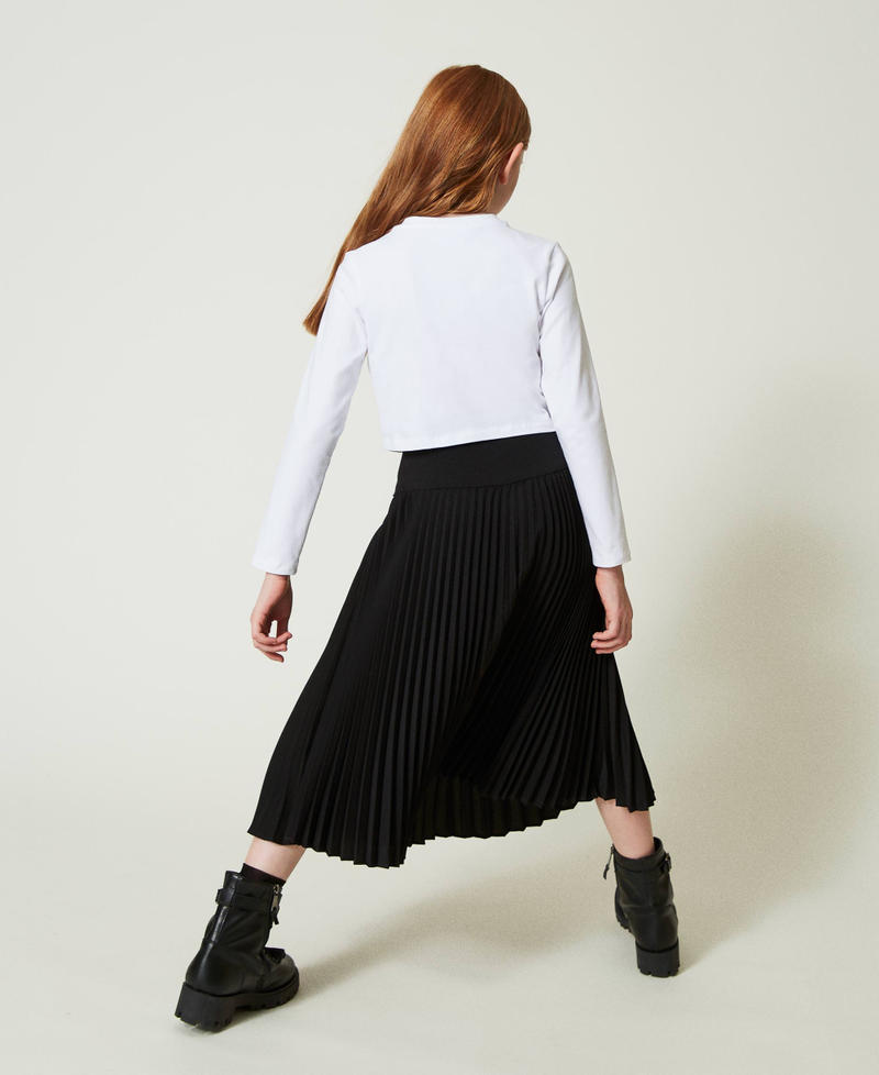 Scee By Twin Set Gonna Lunga In Crêpe De Chine Plissé