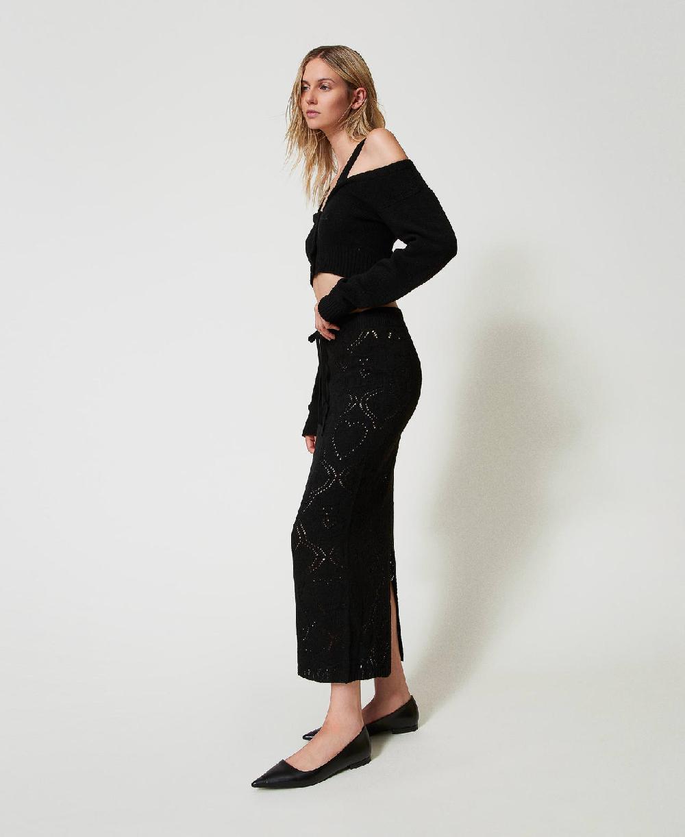 Scee By Twin Set Gonna Lunga Seamless In Filato Treeblend