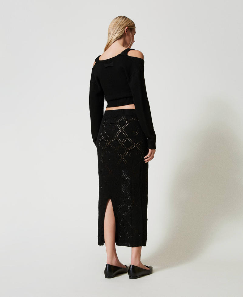 Scee By Twin Set Gonna Lunga Seamless In Filato Treeblend