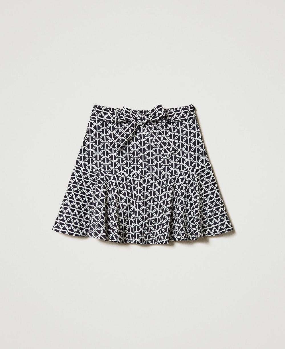 Scee by twin set Gonna pantalone in crêpe de Chine con stampa