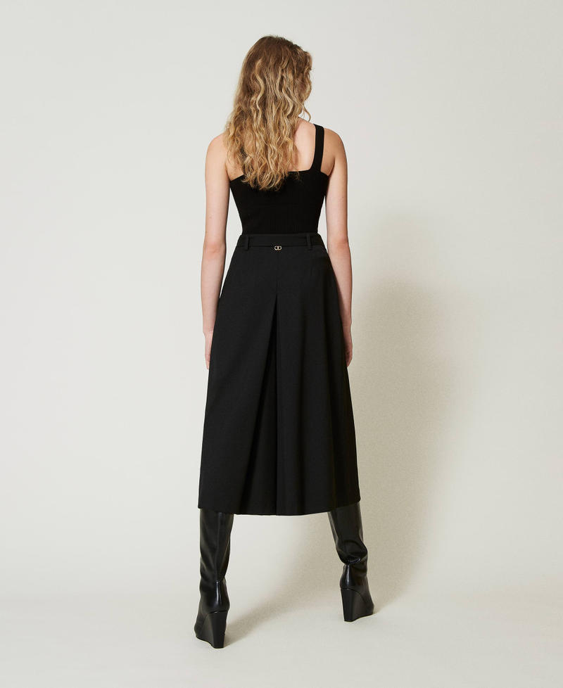 Scee By Twin Set Gonna Pantalone In Misto Lana Con Cintura