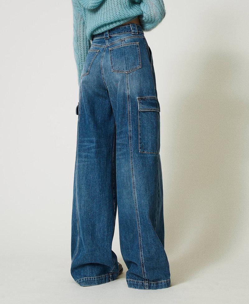 Scee By Twin Set Jeans Cargo A Vita Alta Con Cintura