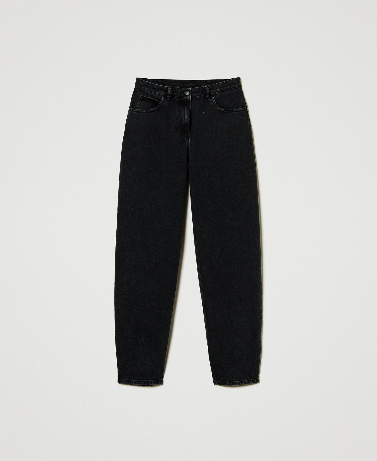 Scee by twin set Jeans nero carrot fit cinque tasche