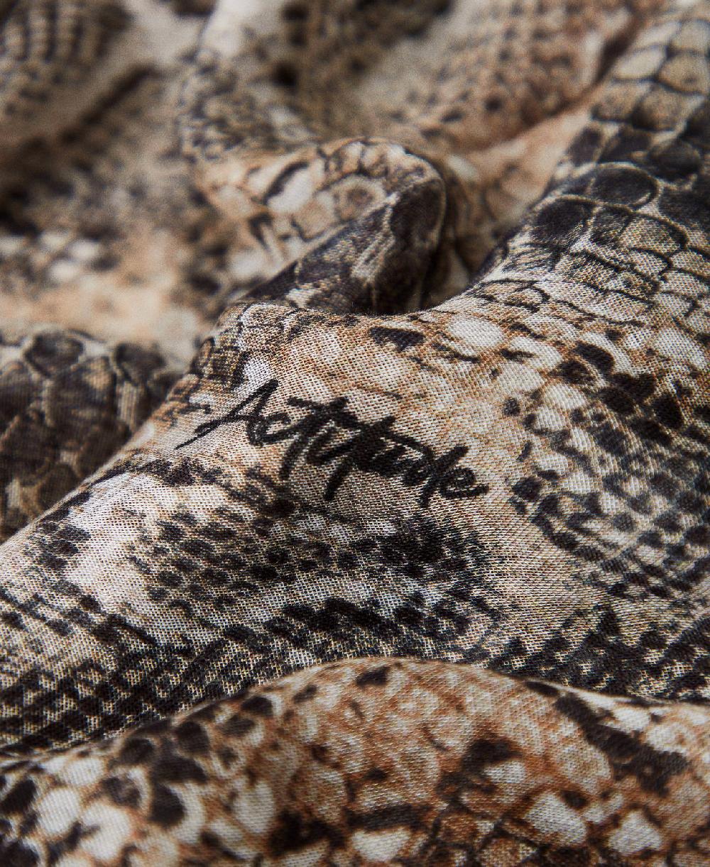 Scee By Twin Set Kefiah In Georgette Con Stampa Snake