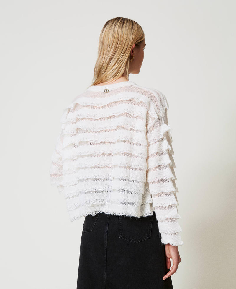 Scee By Twin Set Maglia Boxy Con Balze Effetto Pizzo