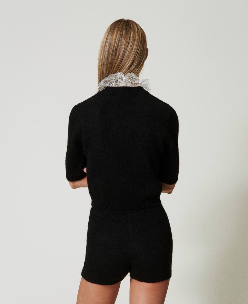 Scee By Twin Set Maglia 'Charlotte' In Misto Mohair Con Pizzo