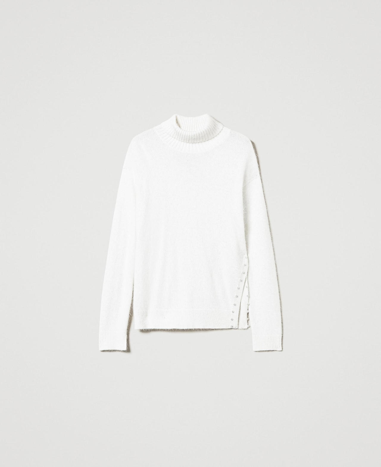 Scee by twin set Maglia dolcevita in misto angora con perle