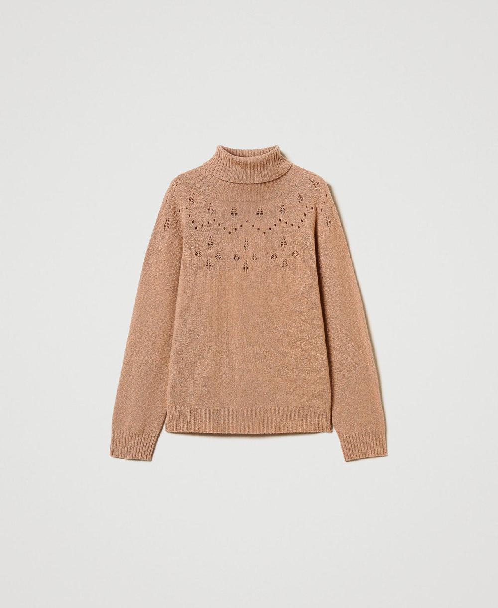 Scee by twin set Maglia dolcevita in misto lana e lurex