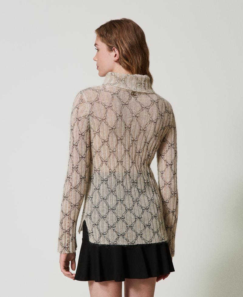 Scee By Twin Set Maglia Dolcevita In Misto Mohair Stampato