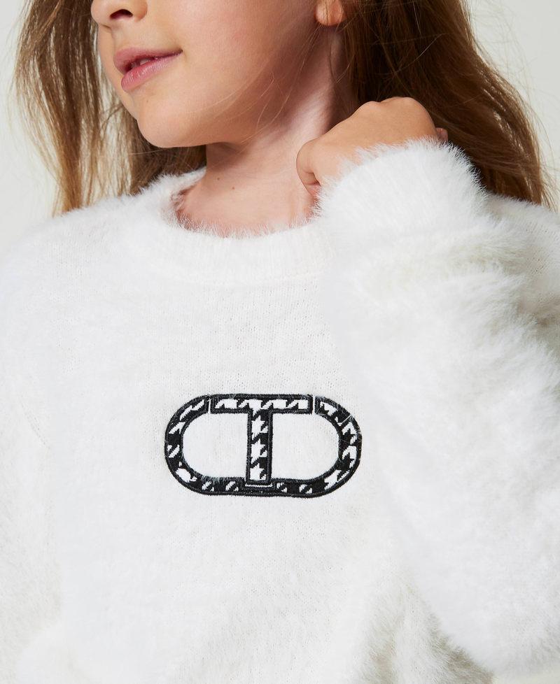 Scee By Twin Set Maglia Effetto Pelliccia Con Logo Oval T