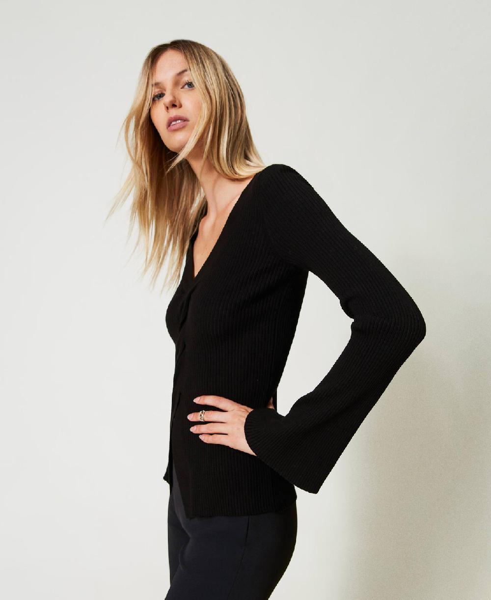 Scee By Twin Set Maglia Fitted A Costine Con Incrocio