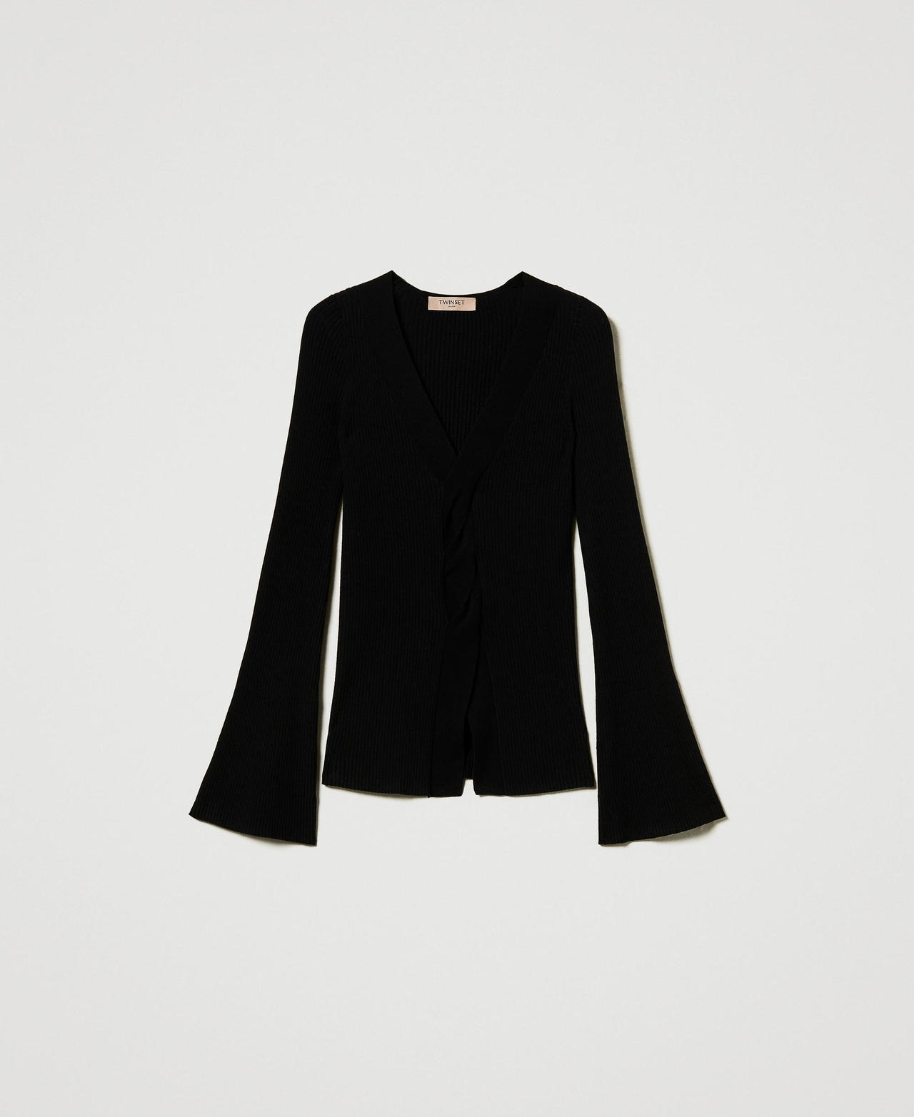 Scee by twin set Maglia fitted a costine con incrocio