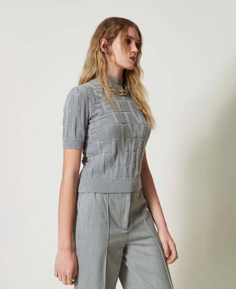 Scee By Twin Set Maglia In Cotone E Cashmere Con Logo