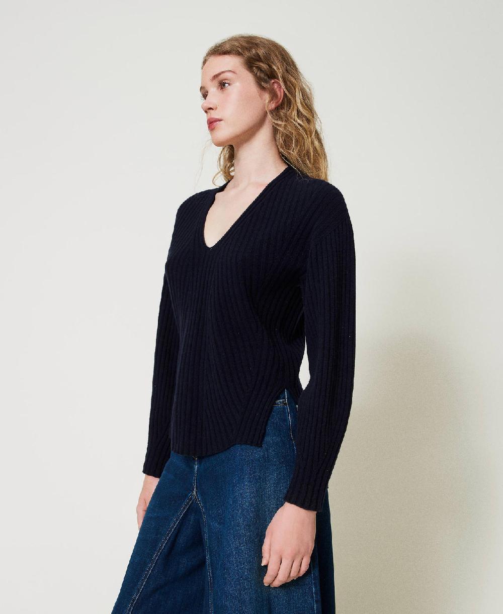 Scee By Twin Set Maglia In Lana E Cashmere A Costine