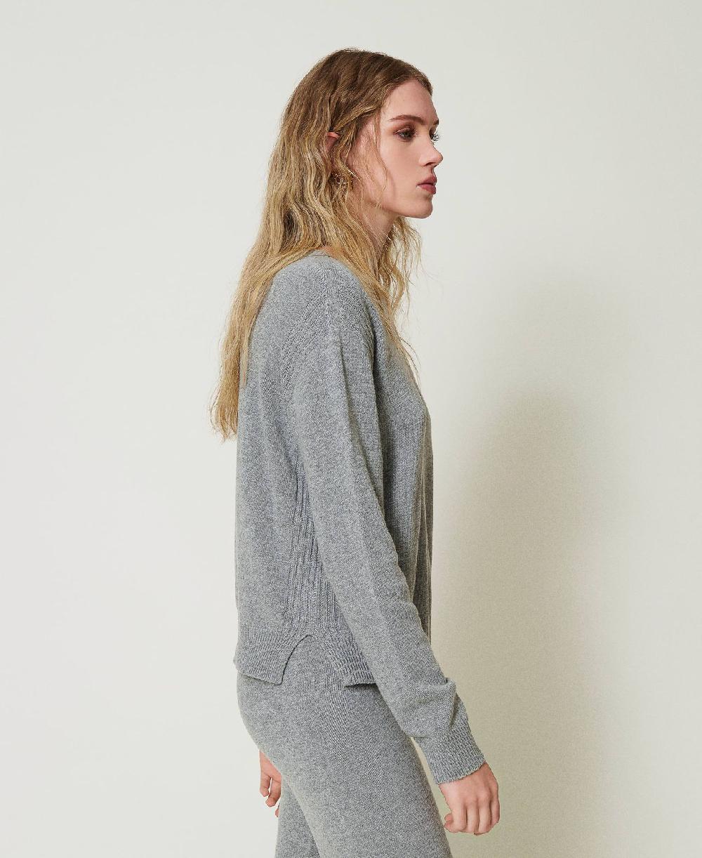 Scee By Twin Set Maglia In Misto Lana Con Logo Ricamato