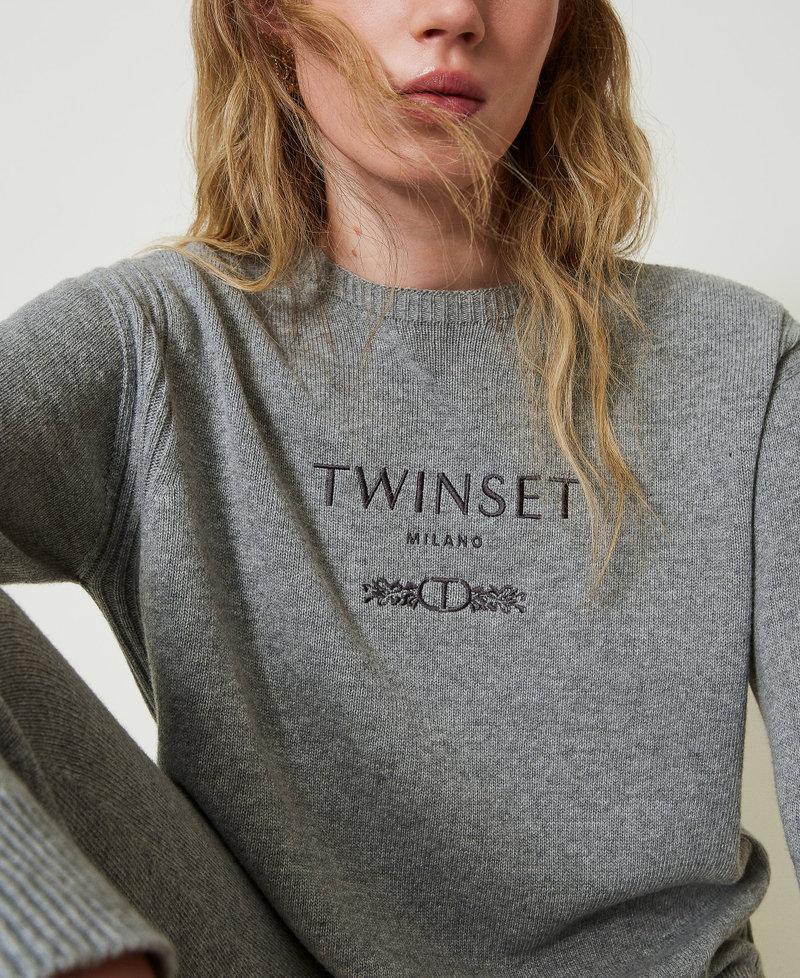 Scee By Twin Set Maglia In Misto Lana Con Logo Ricamato