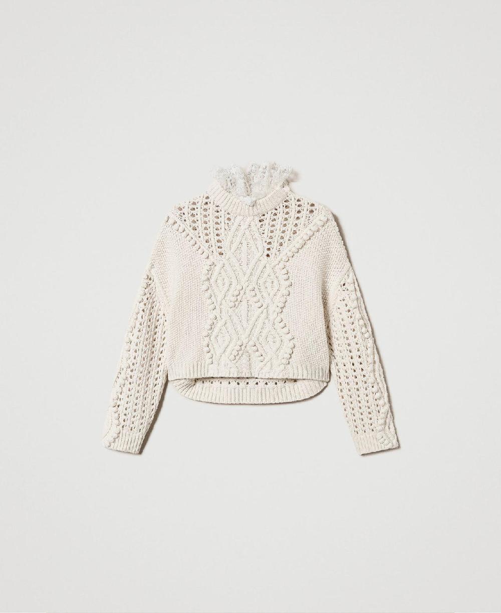 Scee by twin set Maglia in misto lana con mix di punti