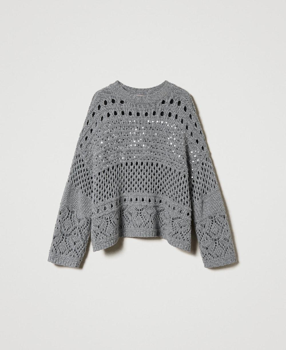 Scee by twin set Maglia in misto lana con paillettes