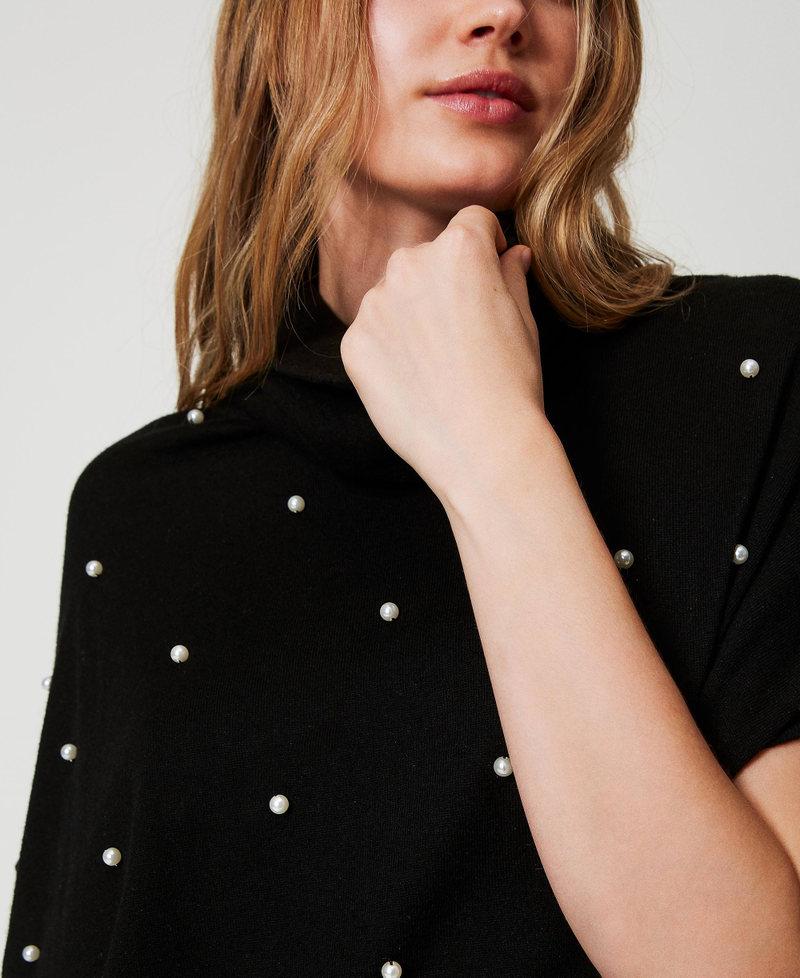 Scee By Twin Set Maglia In Misto Lana Con Ricamo Di Perle